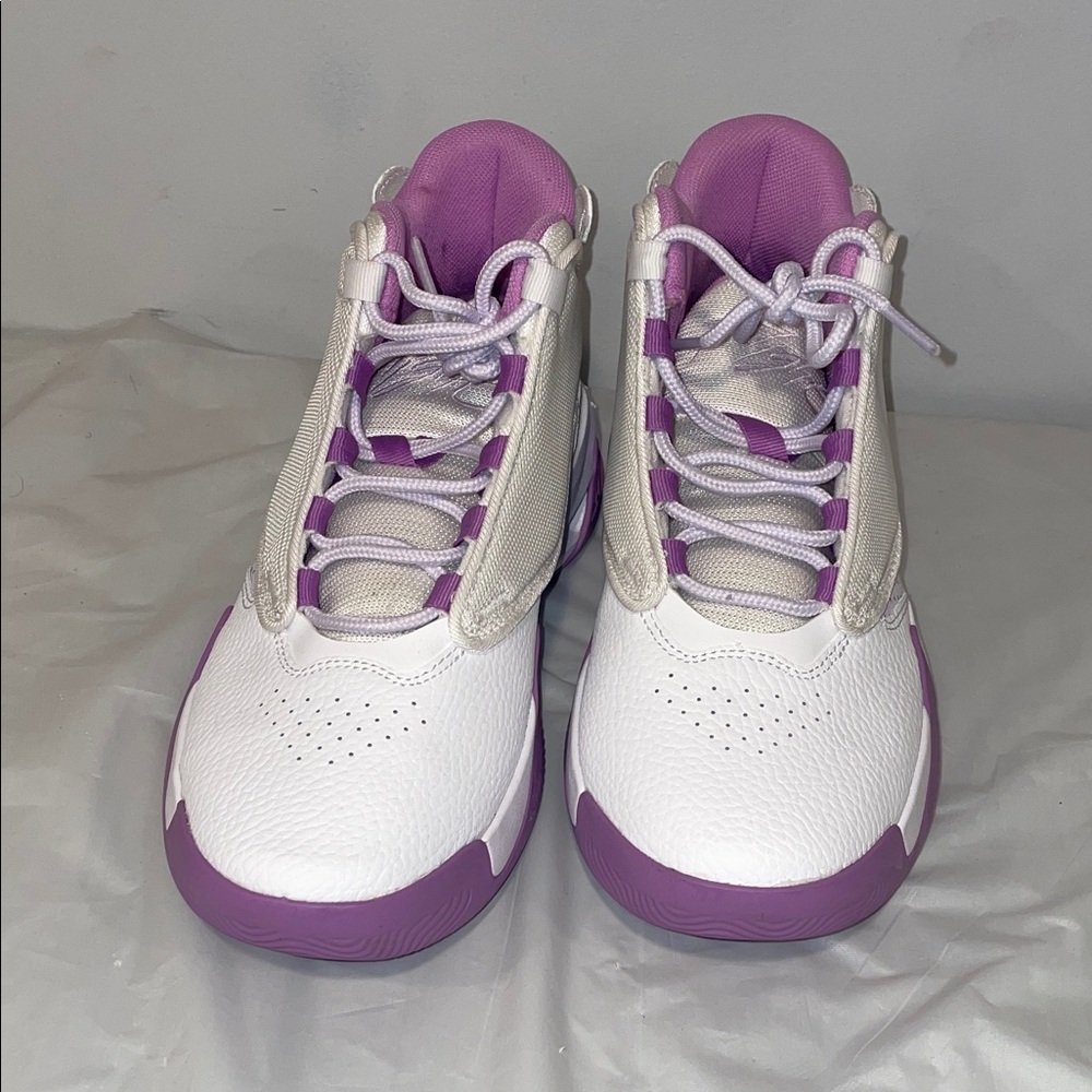 Kids White and Purple Sneakers